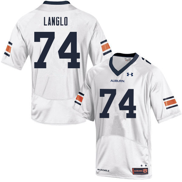 Men's Auburn Tigers #74 Garner Langlo White 2021 College Stitched Football Jersey